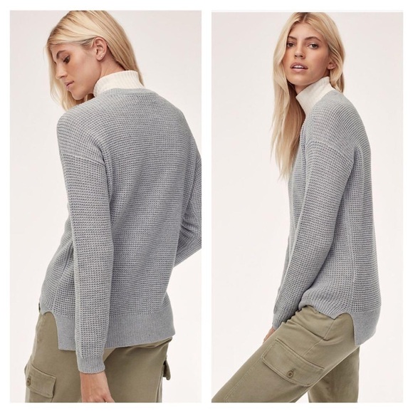 Aritzia Wilfred Free Isabeli Sweater- Merino Wool Waffle Knit Sweater-Size Large - Picture 4 of 12